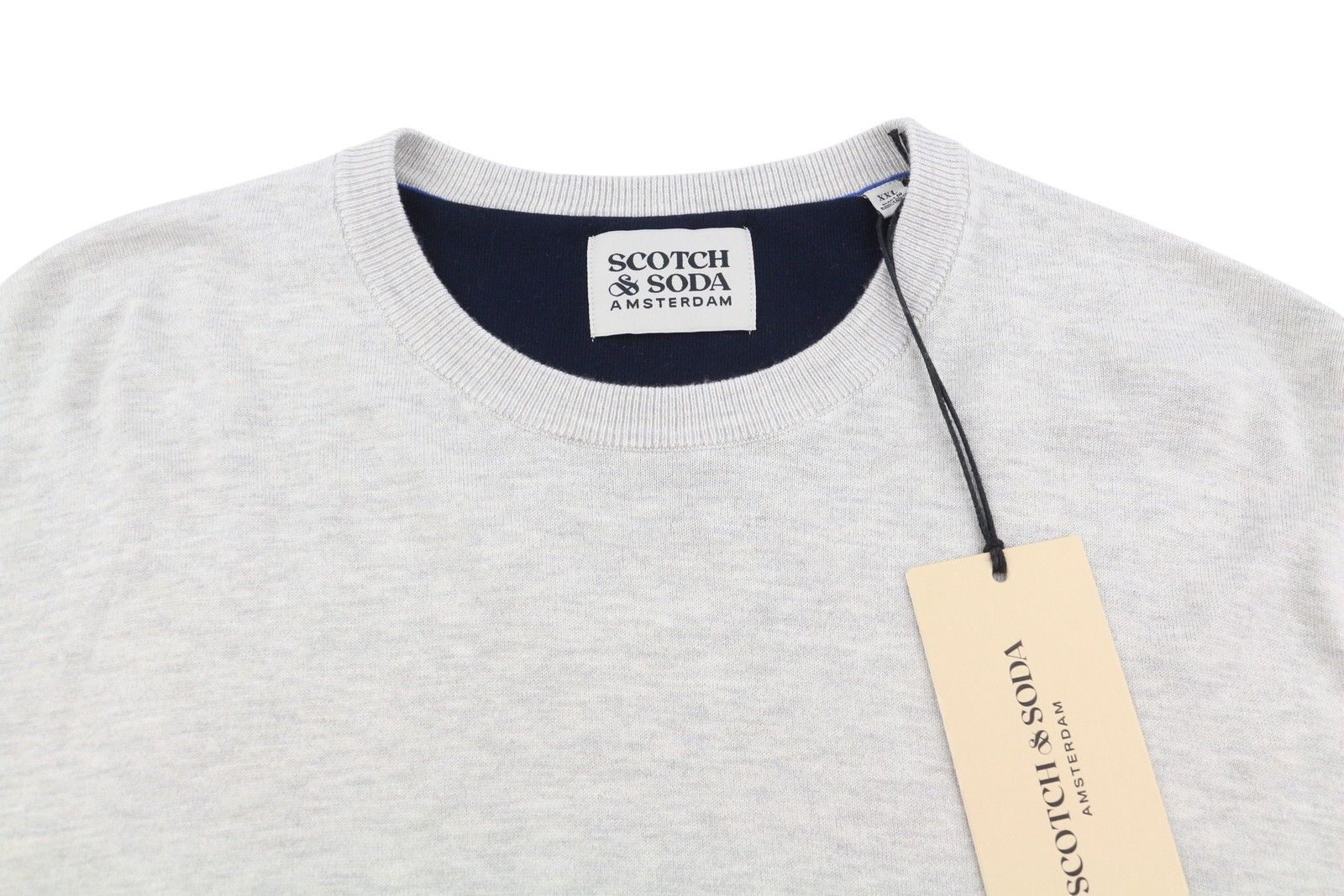 Scotch & Soda 2XL Grey Melange Embroidered Knit Jumper 88571 Size US XXL / EU 58 / 5 - 4 Thumbnail