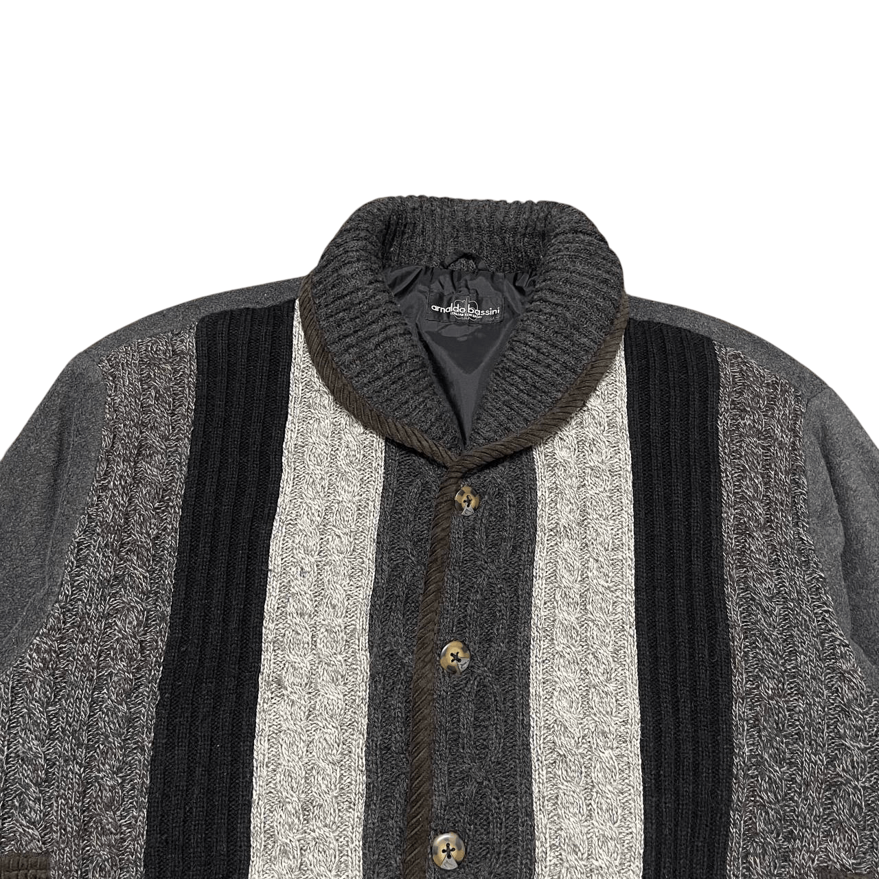 Other Vintage Arnaldo Bassini Knitted Bomber Jacket Size US M / EU 48-50 / 2 - 2 Thumbnail