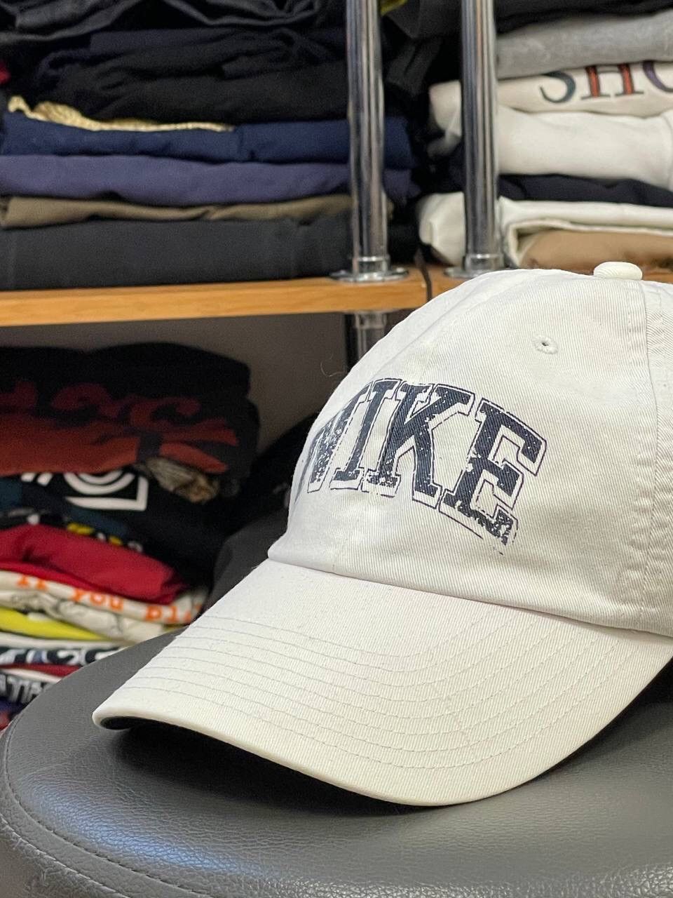 Nike × Vintage Vintage drill y2k Nike Spell Out big Logo Cap Size ONE SIZE - 4 Thumbnail