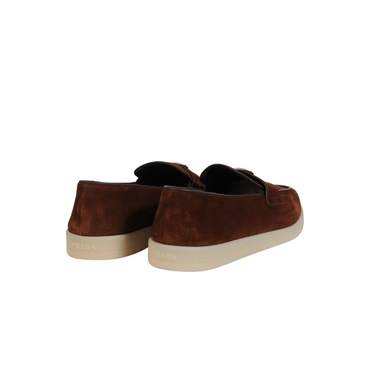 Prada Saint Tropez Suede Loafers Brown Triangle Size US 11 / EU 44 - 7 Thumbnail