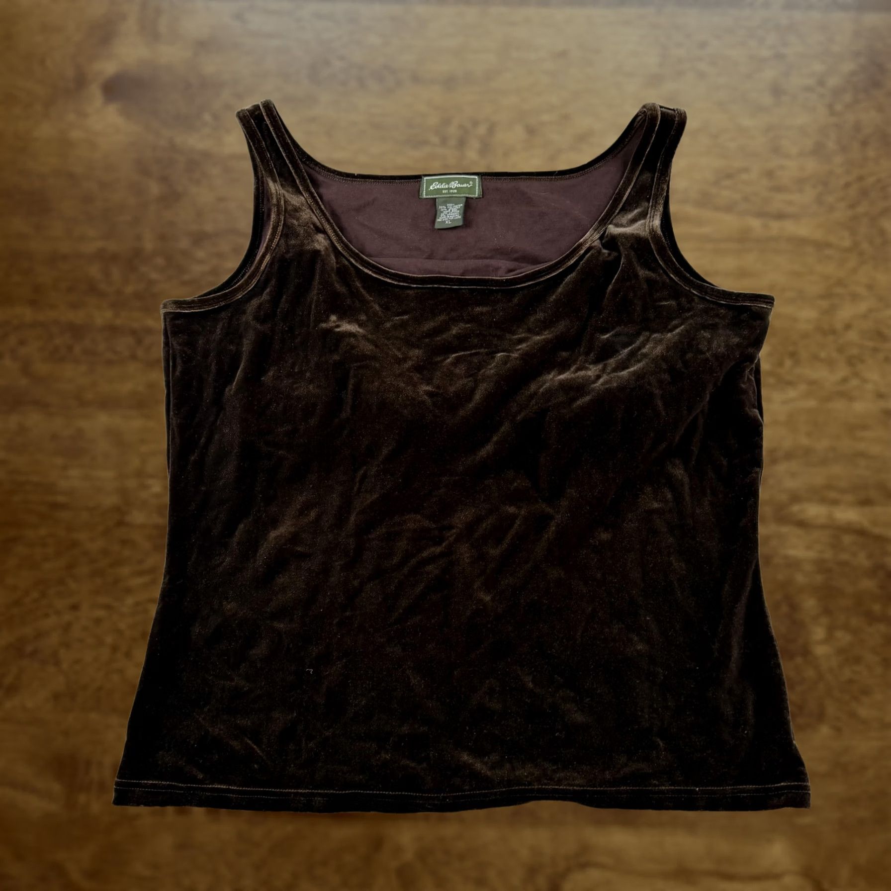 Eddie Bauer Y2K Eddie Bauer Tank Top Womens XL Brown Velvet Stretch Scoop Neck Sleeveless Size XL / US 12-14 / IT 48-50 - 1 Thumbnail