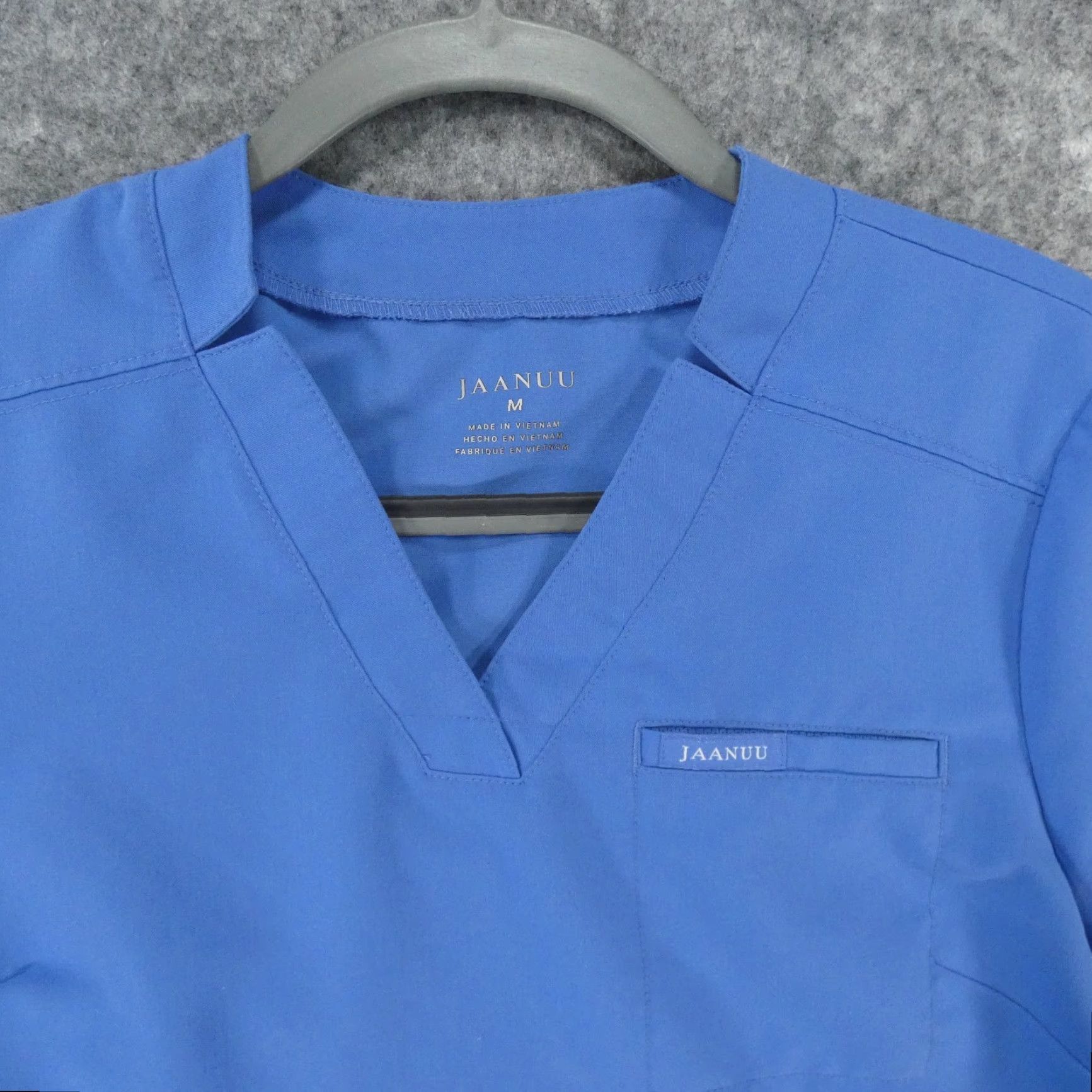 Vintage Jaanuu Scrub Top Womens Medium Blue Medical w Pockets Size M / US 6-8 / IT 42-44 - 2 Thumbnail
