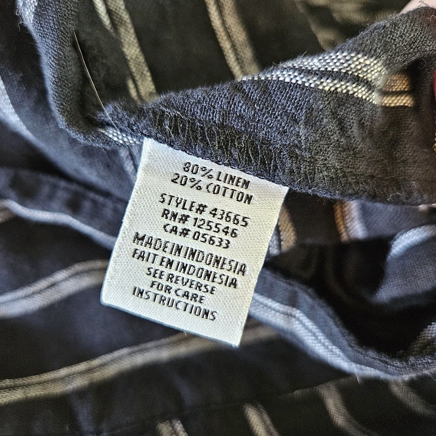 Habitat Habitat Womens Cropped Wide Leg Pants Sz Large Black Stripe Linen Cotton Size 36" / US 14 / IT 50 - 6 Thumbnail