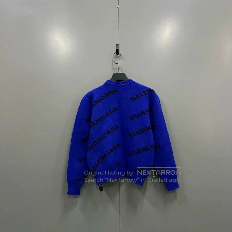 Balenciaga Balenciaga Blue Logo Print Sweater XS. Size US XS / EU 42 / 0 - 1 Thumbnail