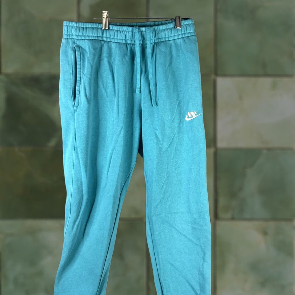 Nike Nike Sweatpants Jogger Mens Small S Blue Fleece Elastic Waist Pockets Swoosh Size US 29 - 1 Thumbnail