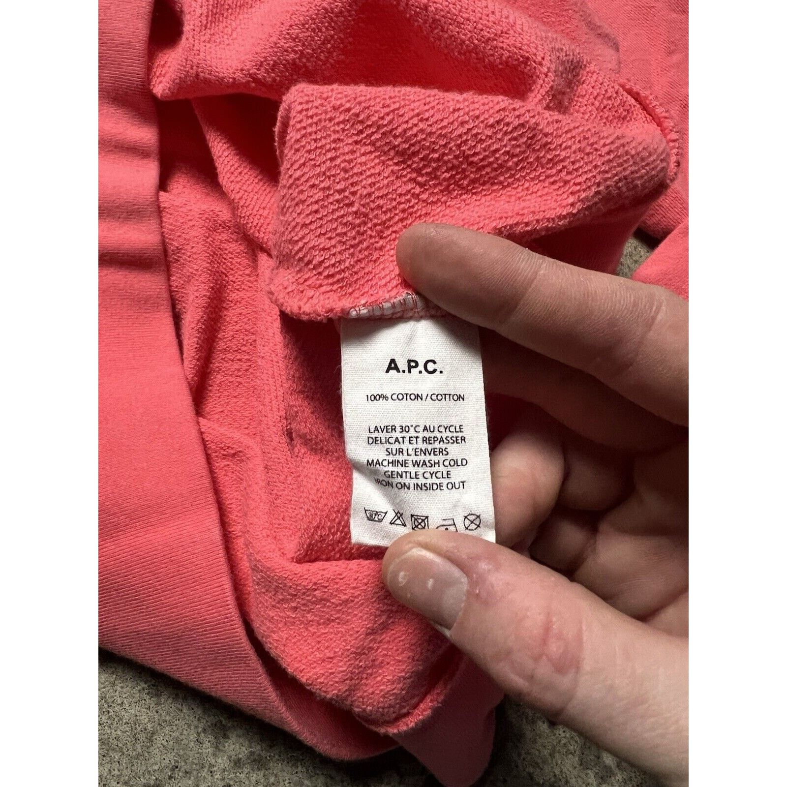 A.P.C. APC Men's Long Sleeve Cotton Crew Pullover Sweatshirt XL Size US XL / EU 56 / 4 - 4 Thumbnail
