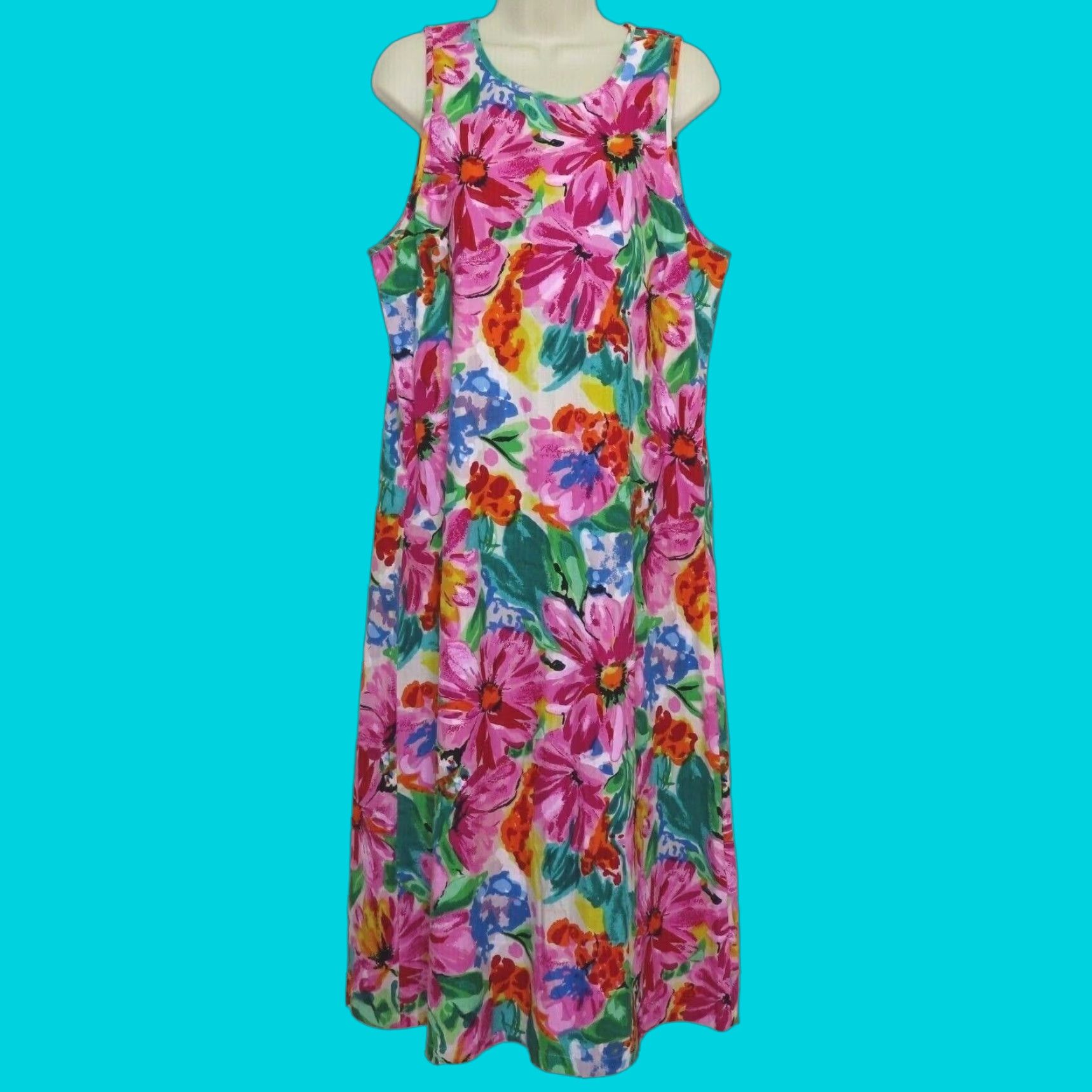Vintage VINTAGE Willow Ridge Women Petite Medium PM Cotton Floral Sundress Dress Size M / US 6-8 / IT 42-44 - 1 Thumbnail