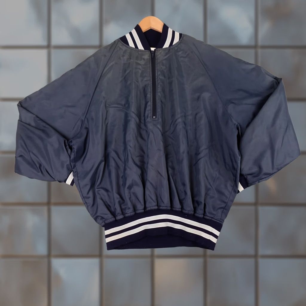 Vintage VINTAGE Honigs Blue Satin Bomber Jacket Mens L 1/2 Zip NYLON Satin 90s Bomber Jacket Mens Blue Satin 90s Size US L / EU 52-54 / 3 - 1 Thumbnail