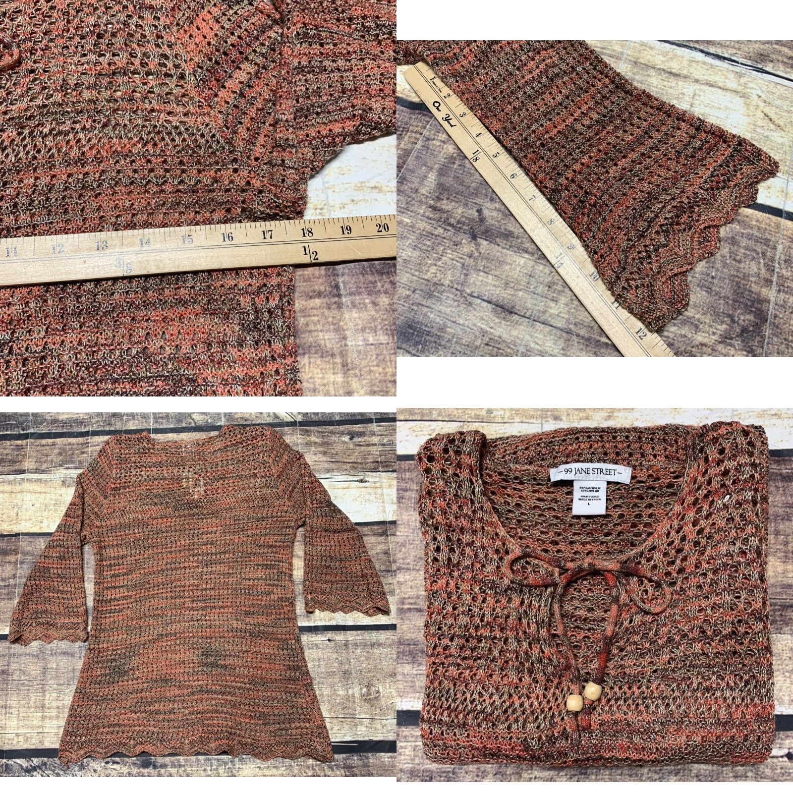 Vintage VINTAGE 99 Jane Street Womens Pullover Knit Sweater Large V-Neck Long Sleeve Salmon Size L / US 10 / IT 46 - 8 Thumbnail