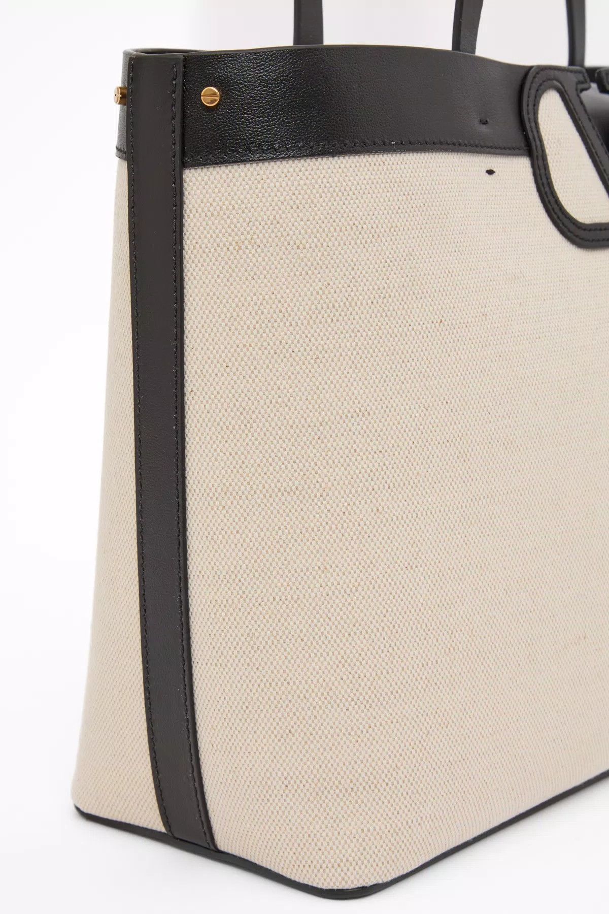 Valentino oc11z0725 Size:OS/Canvas And Calfskin Shopping Bag in White Size ONE SIZE - 4 Thumbnail