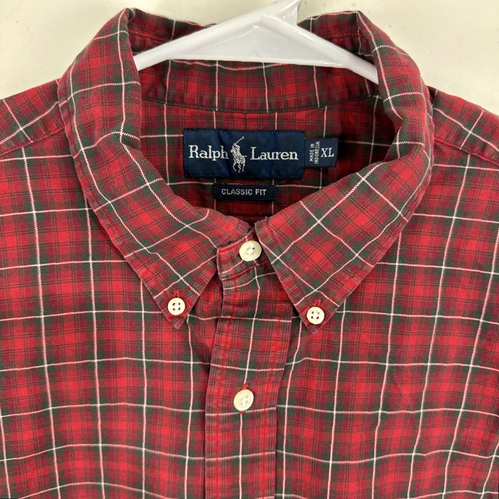 Polo Ralph Lauren Vintage Polo Ralph Lauren Mens Classic Fit Shirt XL Plaid Long Sleeve Button Red Size US XL / EU 56 / 4 - 3 Thumbnail