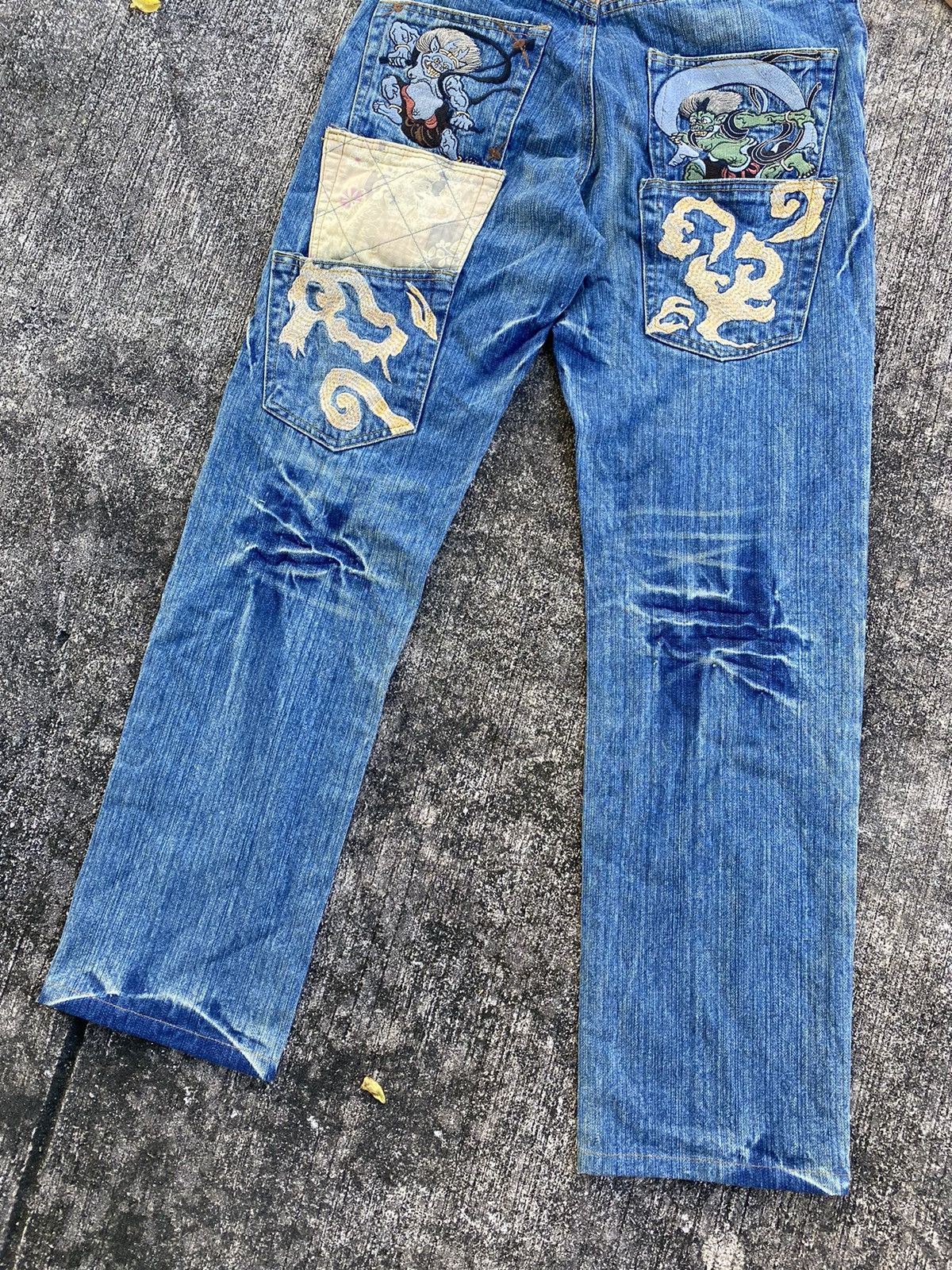 Japanese Brand Vintage Embroidery Sukarjan Denim -Look like Kurakuri Design Size US 31 - 6 Thumbnail