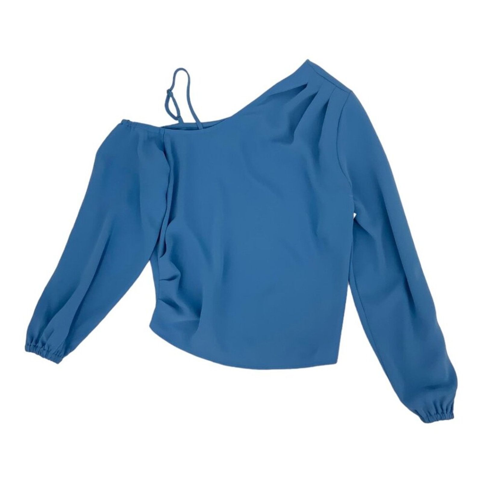 Other Open Edit Pleated Asymmetric Top Blue Size XXS NWOT $59 MSRP Size XXS / US 00 / IT 34 - 3 Thumbnail