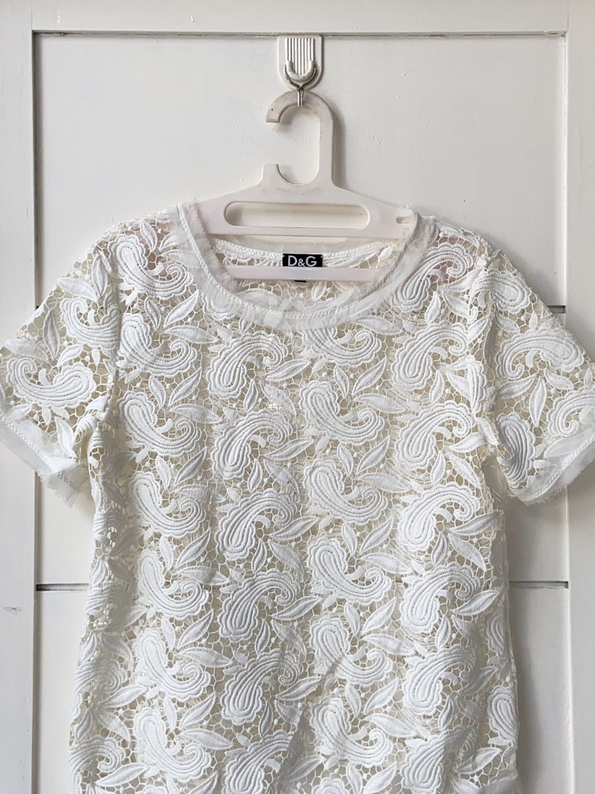 Dolce & Gabbana DOLCE & GABBANA White Mesh T-shirt Size US S / EU 44-46 / 1 - 8 Thumbnail