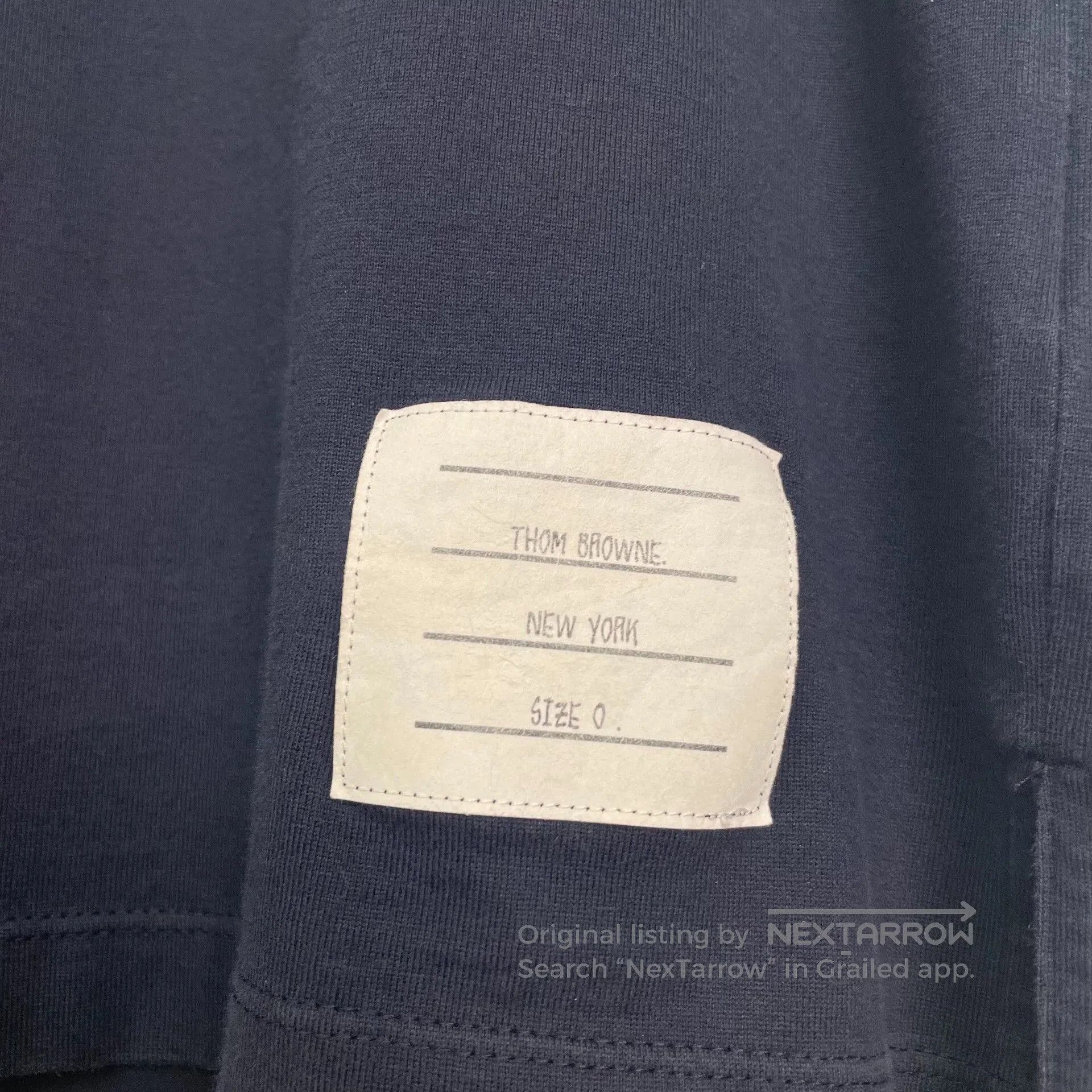 Thom Browne navy cotton short sleeve t-shirt by thom browne. Size US XXS / EU 40 - 5 Thumbnail