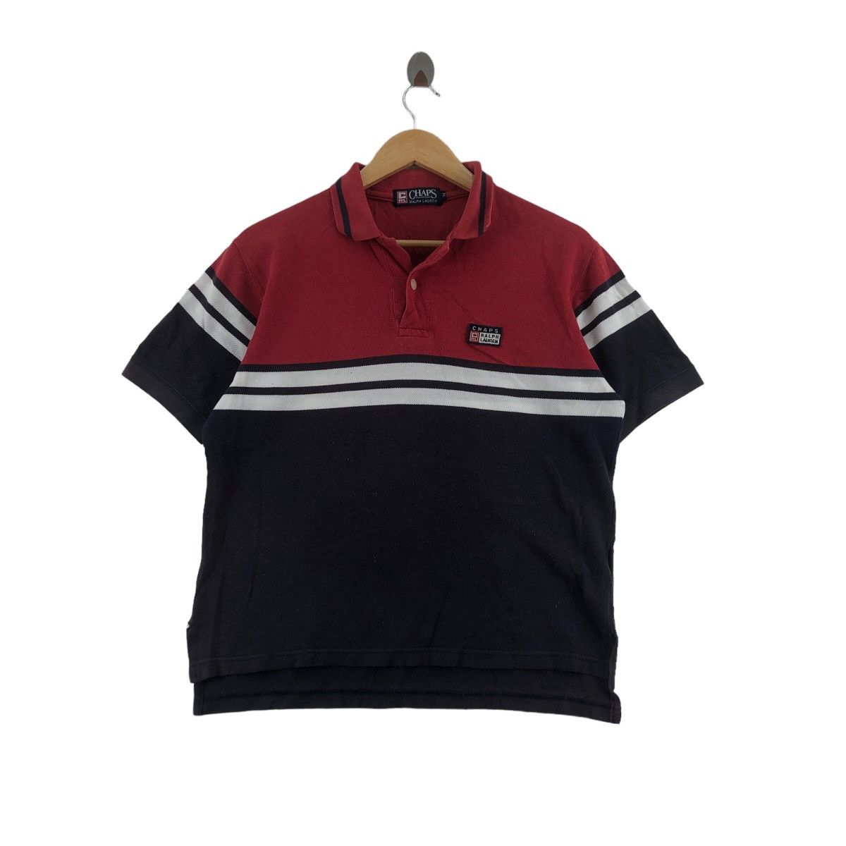 Chaps Vintage CHAPS RALPH LAUREN Striped Polo Tee Shirt Size US M / EU 48-50 / 2 - 1 Thumbnail