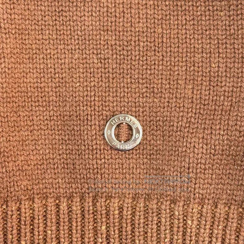 Hermes Hermes Caramel Metal Small Logo Cashmere Sweater Size S / US 4 / IT 40 - 8 Thumbnail
