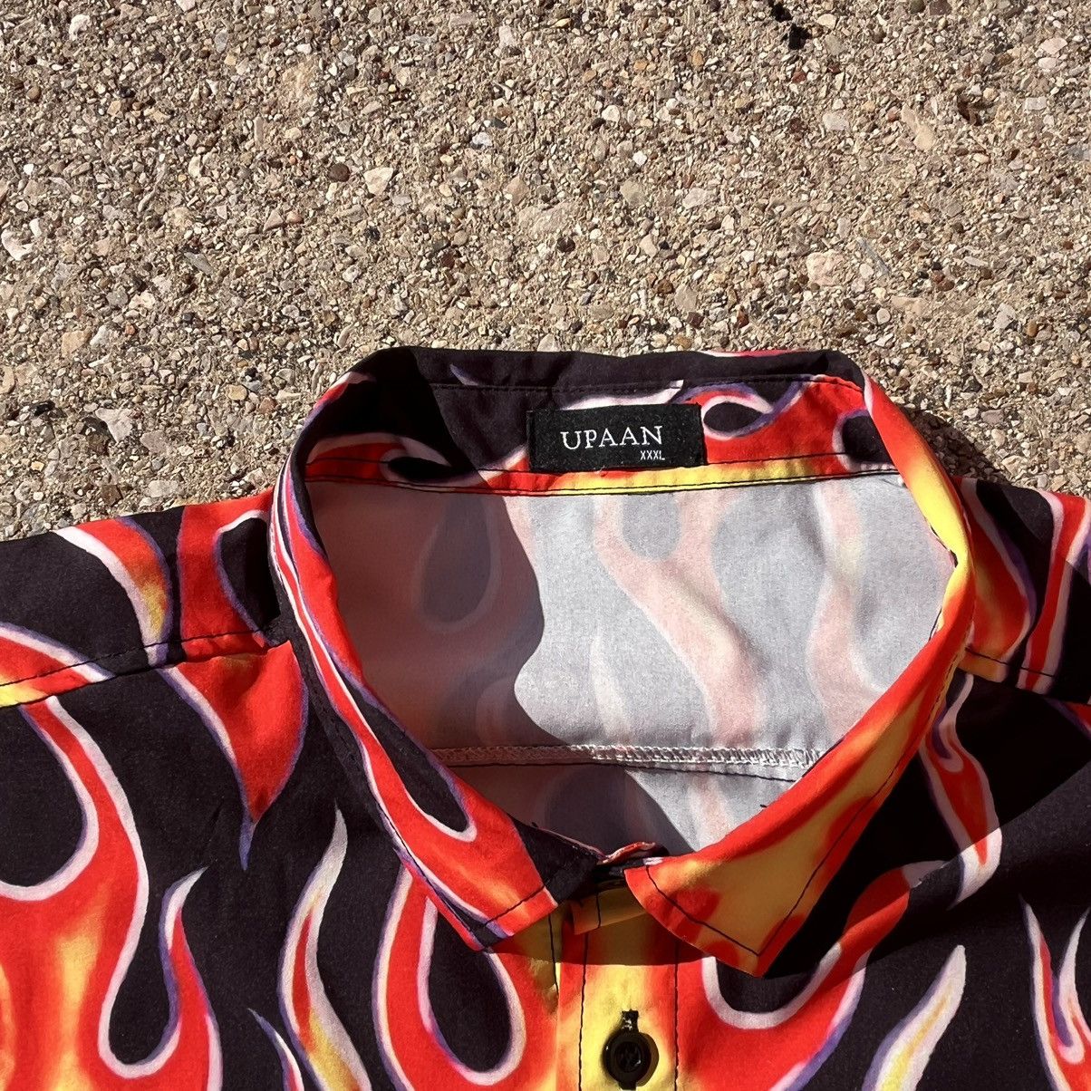 Japanese Brand × Vintage Vintage Punk Flames Button Up Shirt Size US XXL / EU 58 / 5 - 3 Thumbnail