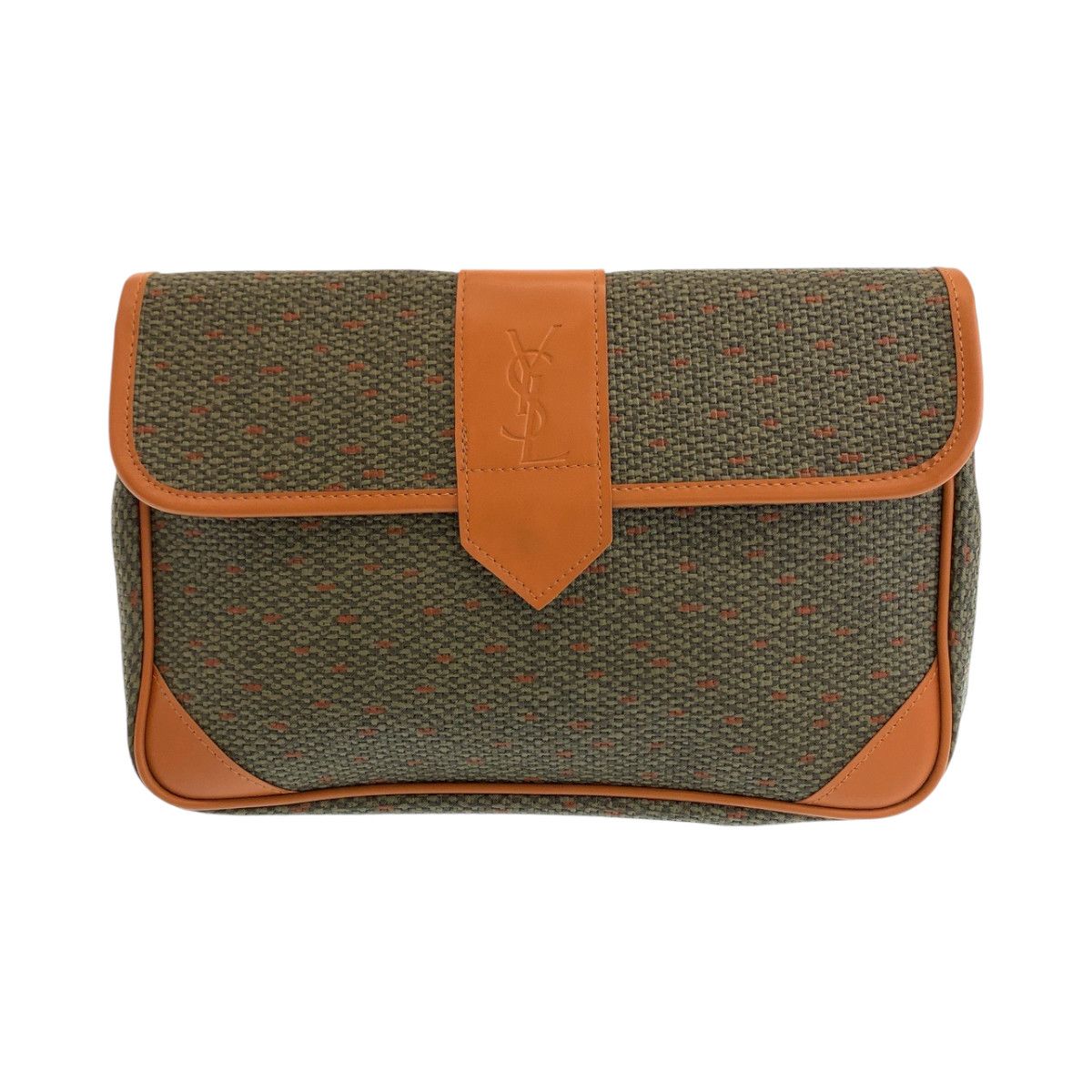 Yves Saint Laurent Yves Saint Laurent Yves Saint Laurent Vintage Canvas Leather Clutch Bag Canvas Clutch Bag in Great Condition Size ONE SIZE - 1 Thumbnail