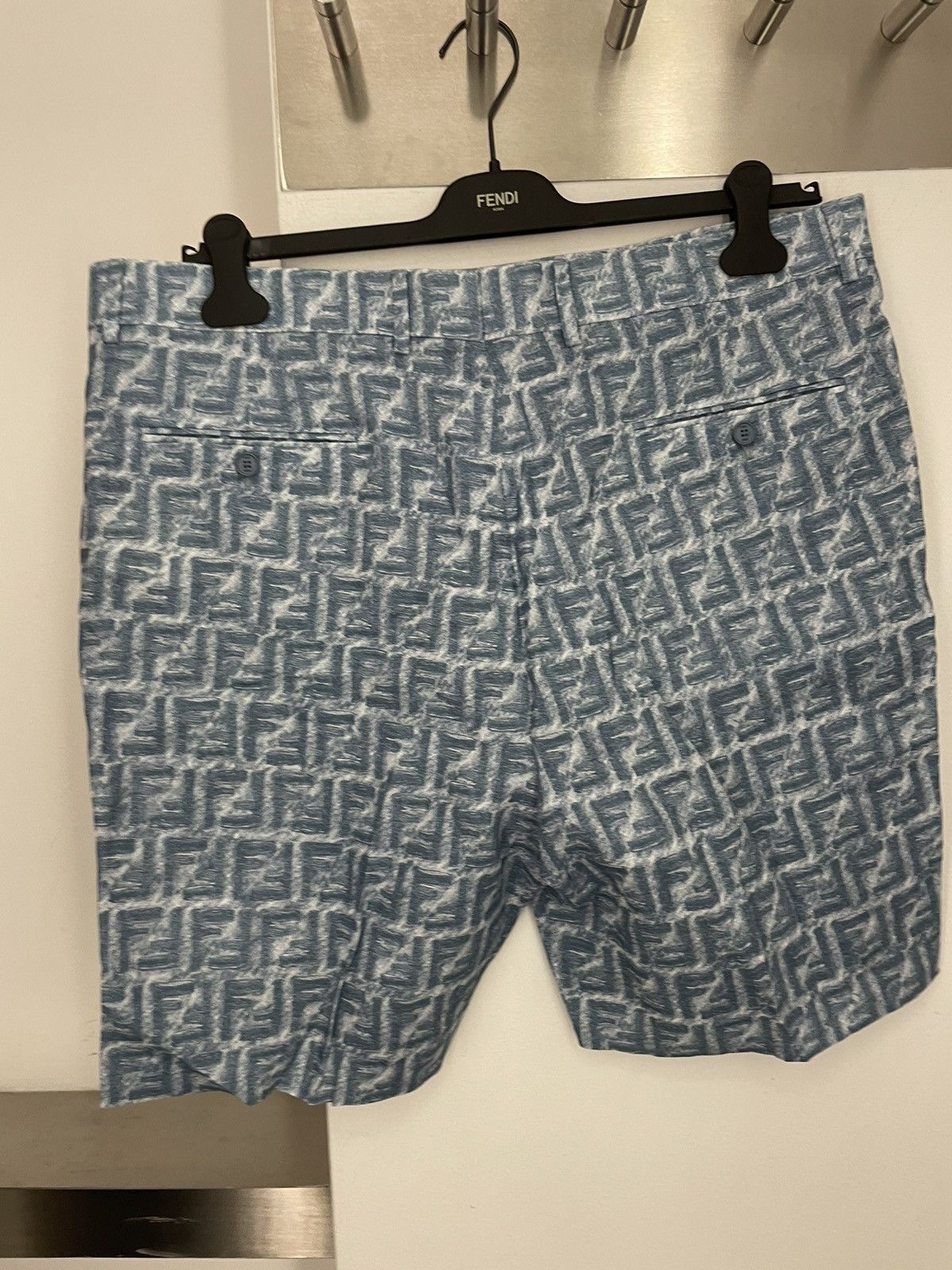 Fendi Blue FF linen shorts Size US 37 - 3 Thumbnail