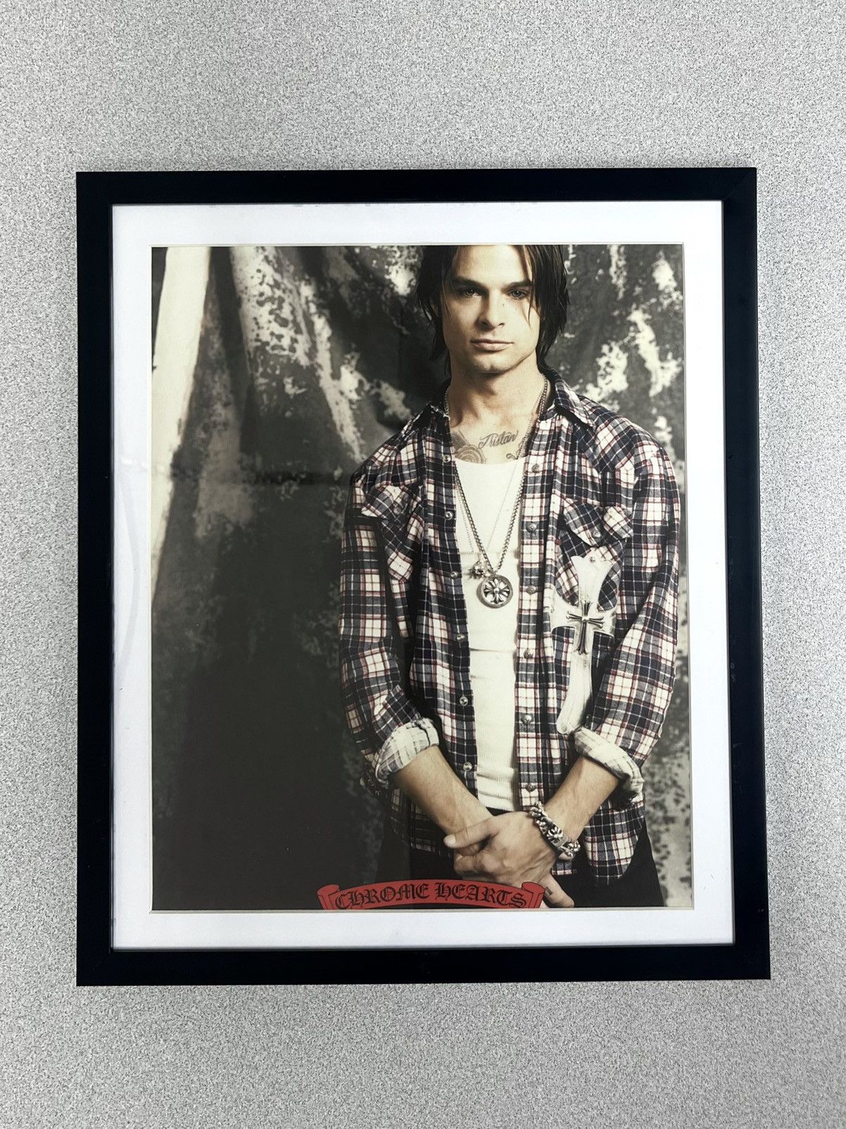 Chrome Hearts × Vintage Chrome Hearts close up Framed poster 8x11 magazine cutout Size ONE SIZE - 1 Thumbnail