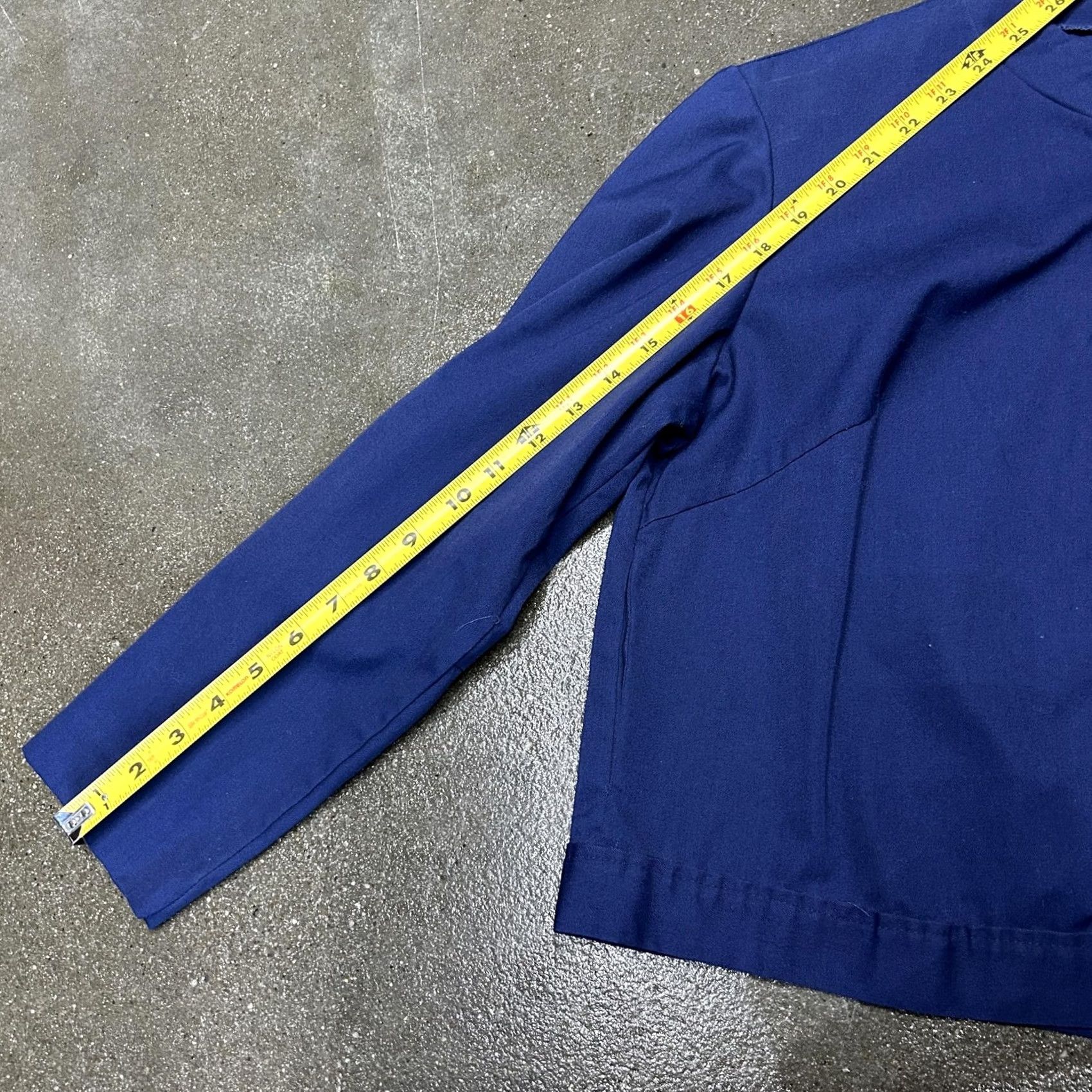 Vintage Litwinowicz Jacket Womens Medium Blue Cotton Twill Full Zip Collared Short Basic Jacket Womens M Blue Twill Zip Casual 90s? Size 32" / US 10 / IT 46 - 6 Thumbnail
