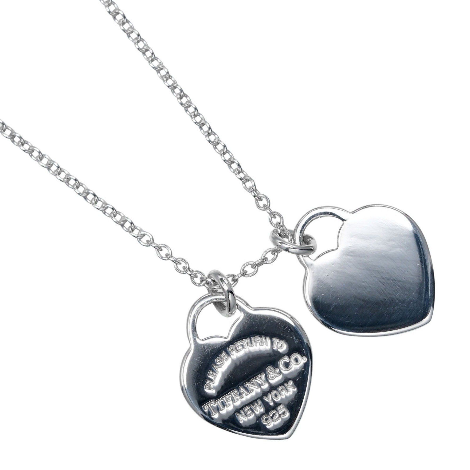 Tiffany Return to Double Mini Heart Tag Necklace, Silver 925