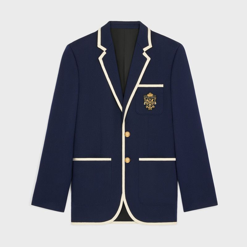 Celine blason classic jacket in diagonal wool ink Size US XS / EU 42 / 0 - 1 Thumbnail