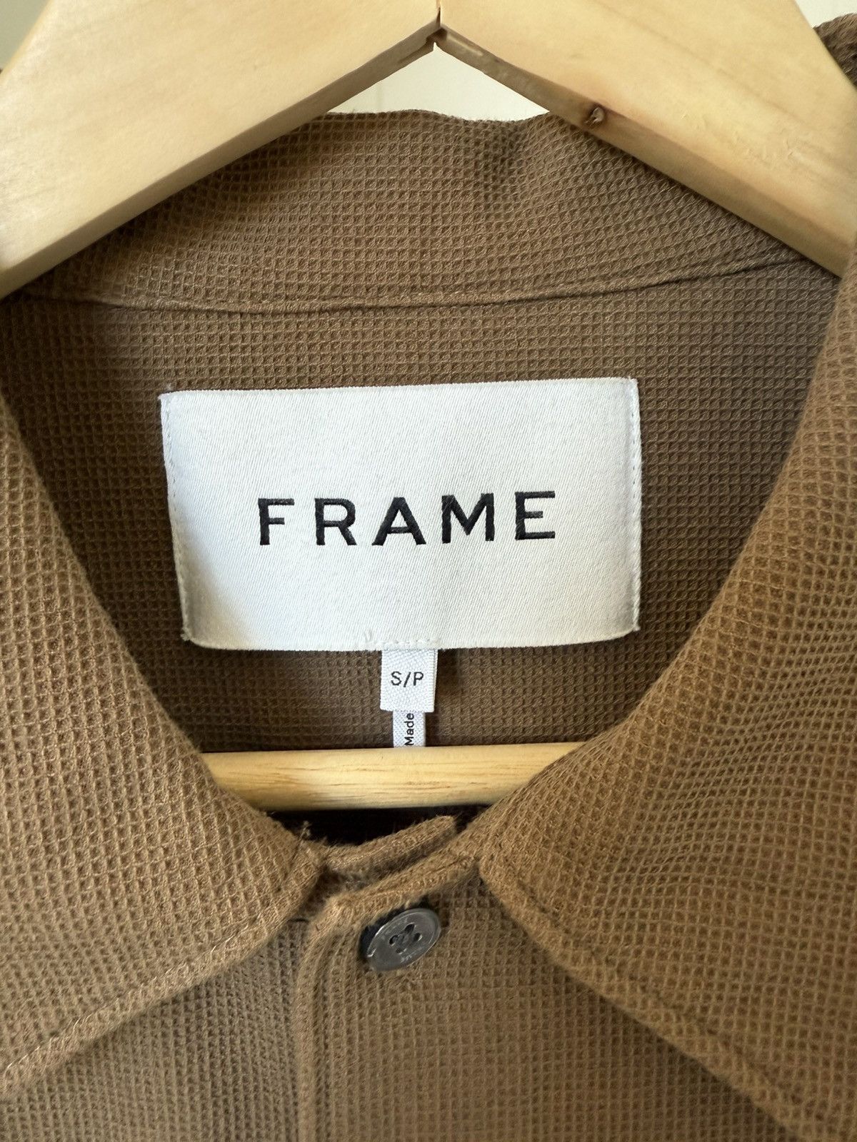 Frame FRAME Waffle Textured Shirt - Dark Brown Size US S / EU 44-46 / 1 - 2 Thumbnail