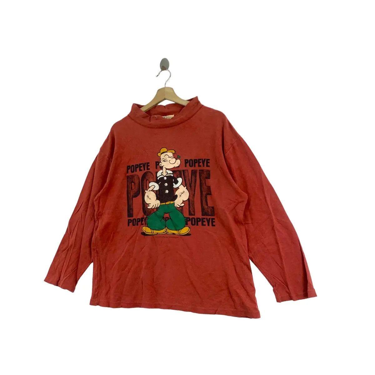 Vintage Vintage POPEYE THE SAILOR MAN Cartoon Turtleneck Sweatshirt Size XL / US 12-14 / IT 48-50 - 4 Thumbnail