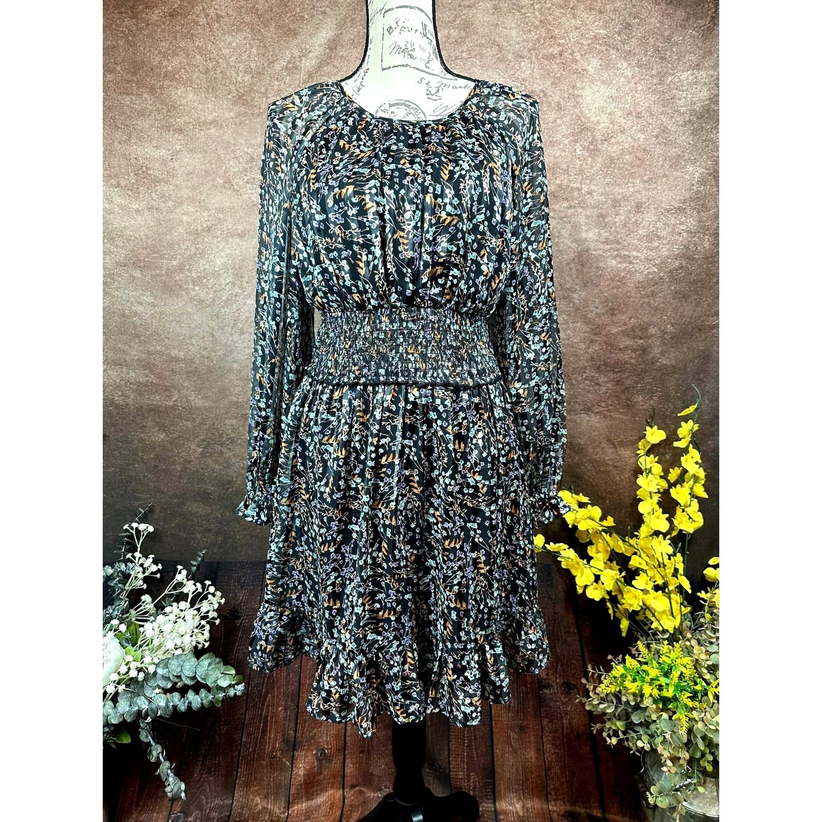 Other Dizzy Lizzy Wide Elastic Waistband Dress Metallic Floral M Size M / US 6-8 / IT 42-44 - 8 Thumbnail