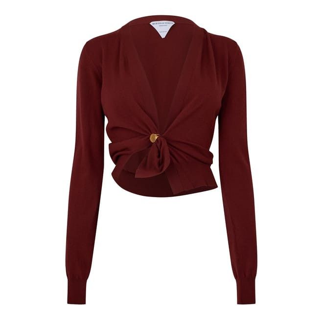 Bottega Veneta Bottega Veneta Cropped Long Sleeve Sweater in Brown Size XS / US 0-2 / IT 36-38 - 1 Thumbnail