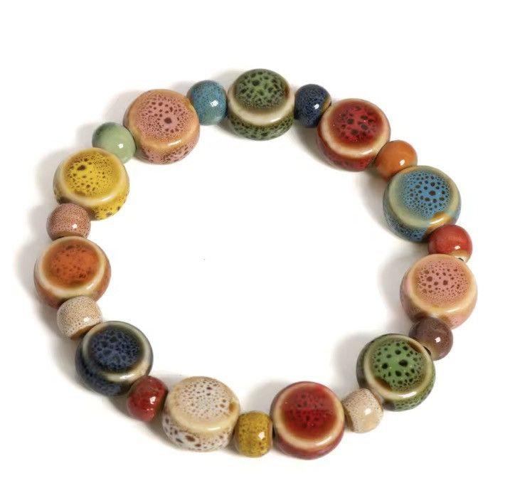 Jewelry Handmade Ceramic Beaded Bracelet Fairycore Y2K Size ONE SIZE - 3 Thumbnail