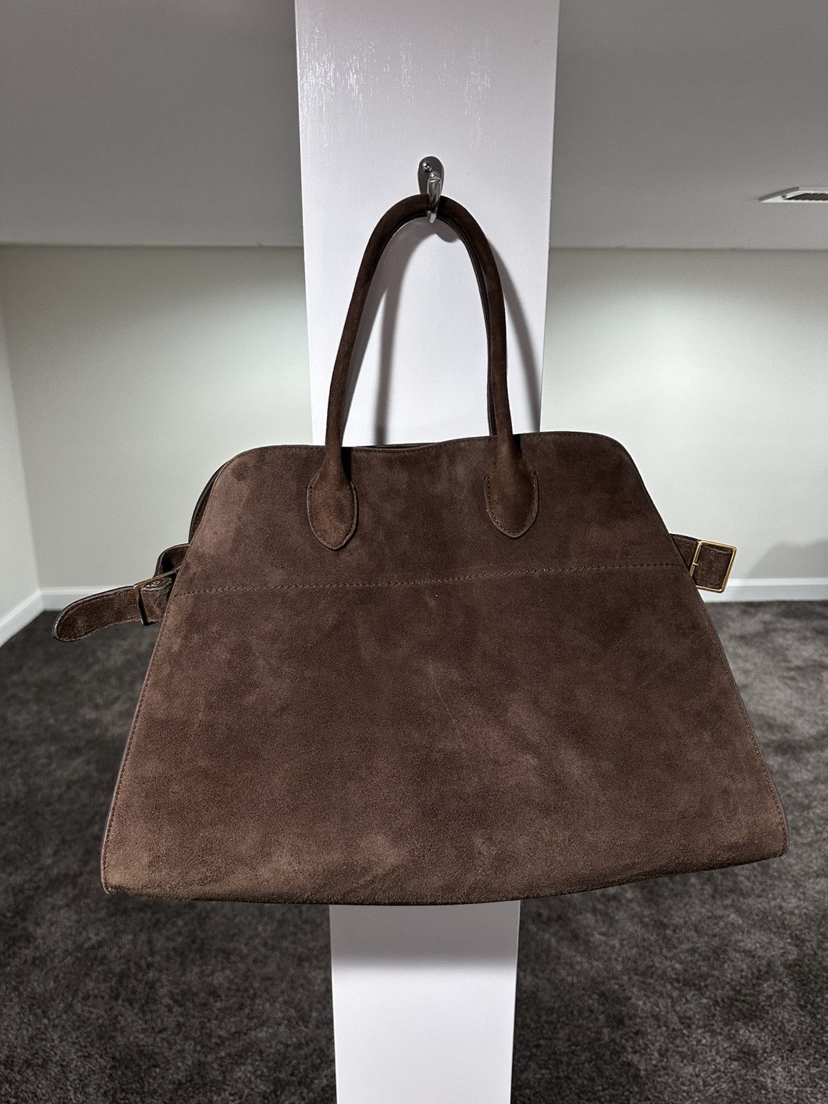 The Row The Row Soft Margaux 15 Brown Suede Leather Top Handle Bag Size ONE SIZE - 12 Thumbnail