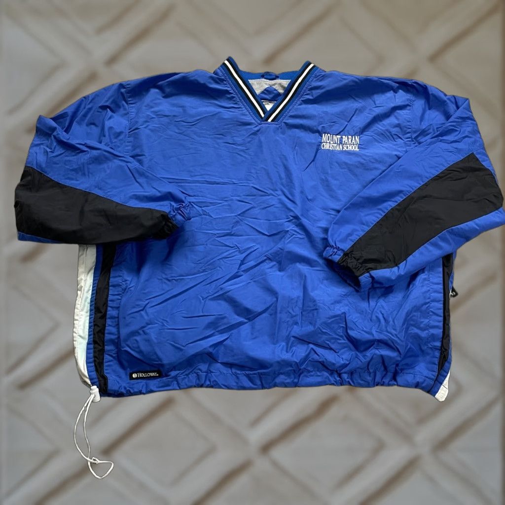Holloway Holloway Windbreaker Jacket Mens 2XL Blue Mount Paran Christian School Pullover Size US XXL / EU 58 / 5 - 1 Thumbnail