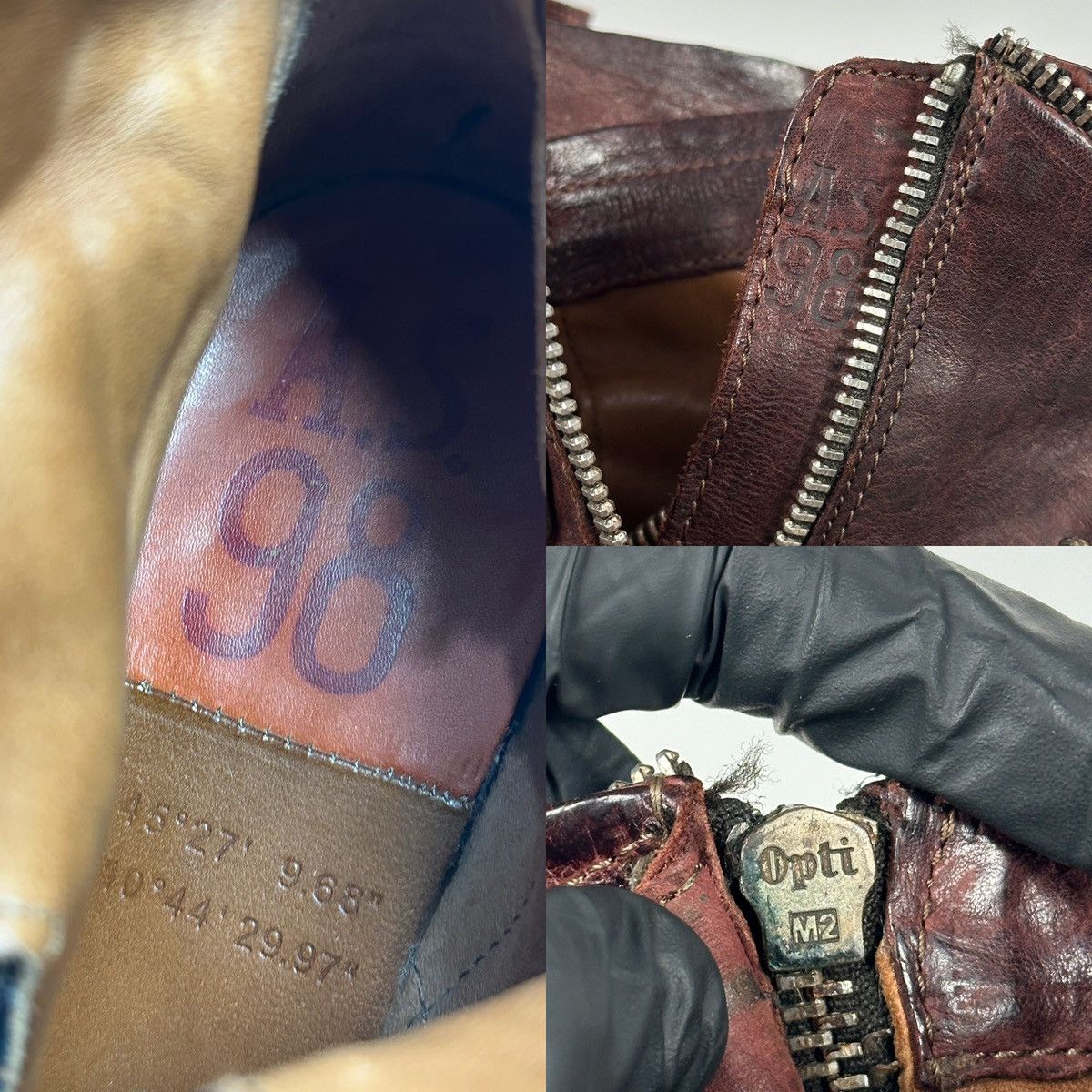 A.S.98 A.S.98. Airstep Burgundy Leather Biker Ankle Boho Boots Size US 9 / IT 39 - 25 Thumbnail