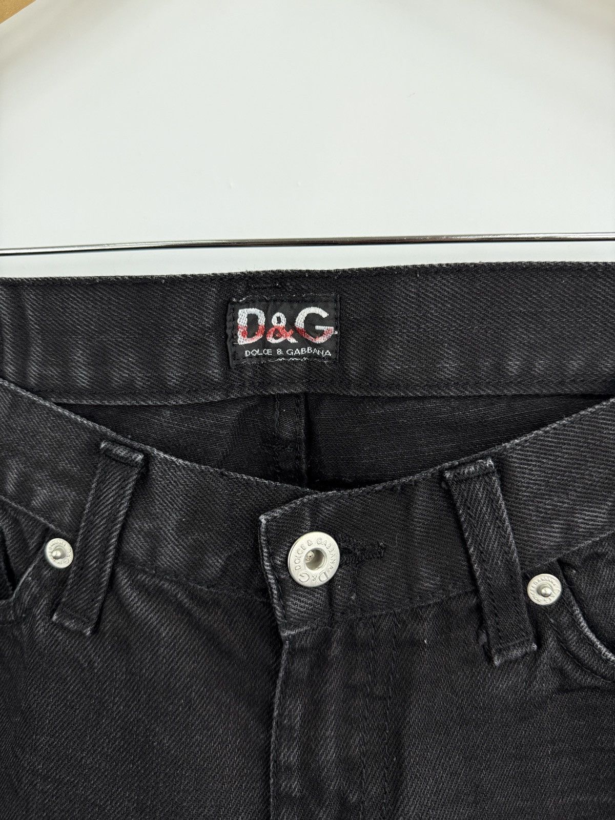 Dolce & Gabbana 🇮🇹 Vtg 90s Dolce Gabbana Italia Rhinestone Embellished Jeans Size 29" - 6 Thumbnail