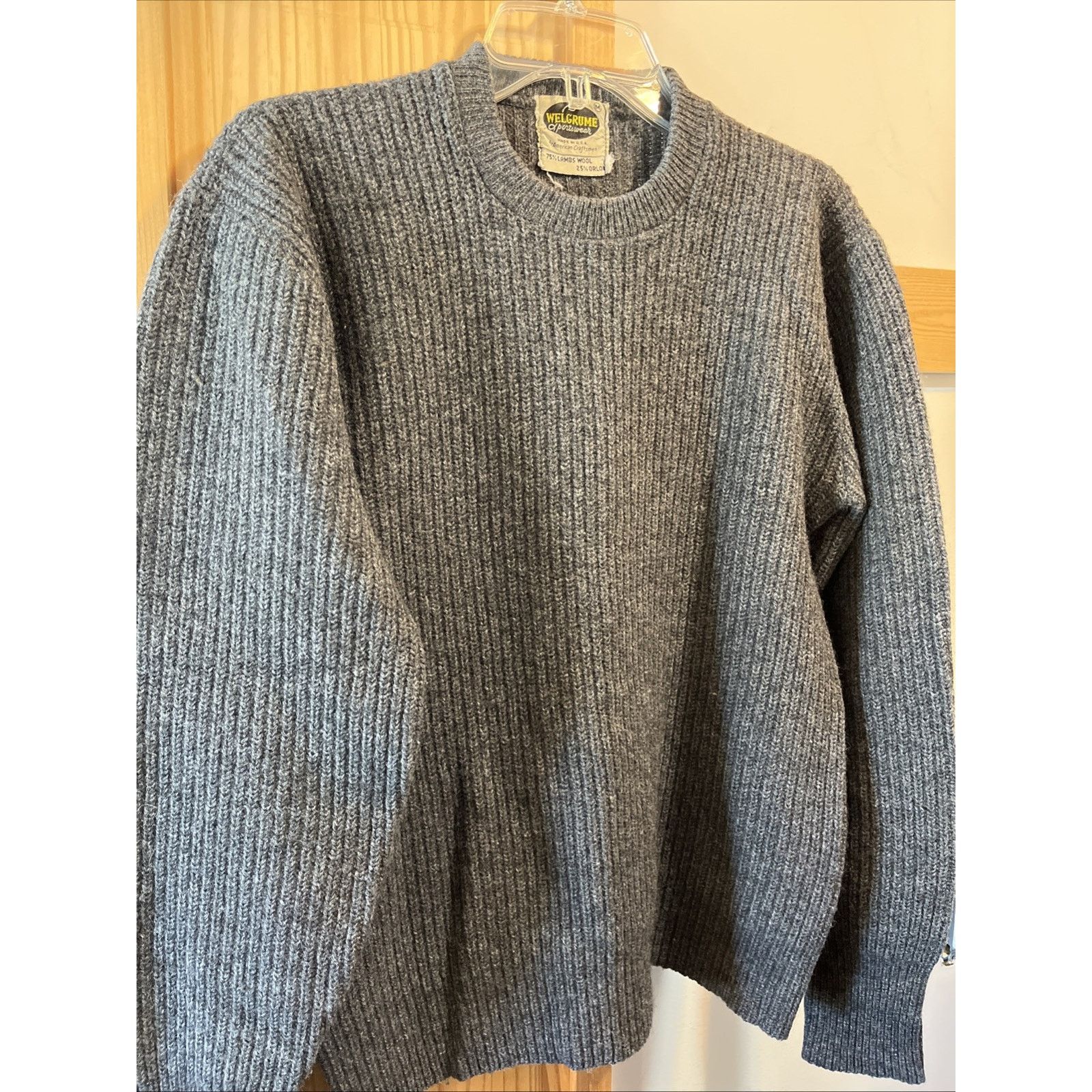 Other Welgrume Sportswear Women’s M Lambswool Orlon Sweater Gray Size M / US 6-8 / IT 42-44 - 2 Thumbnail