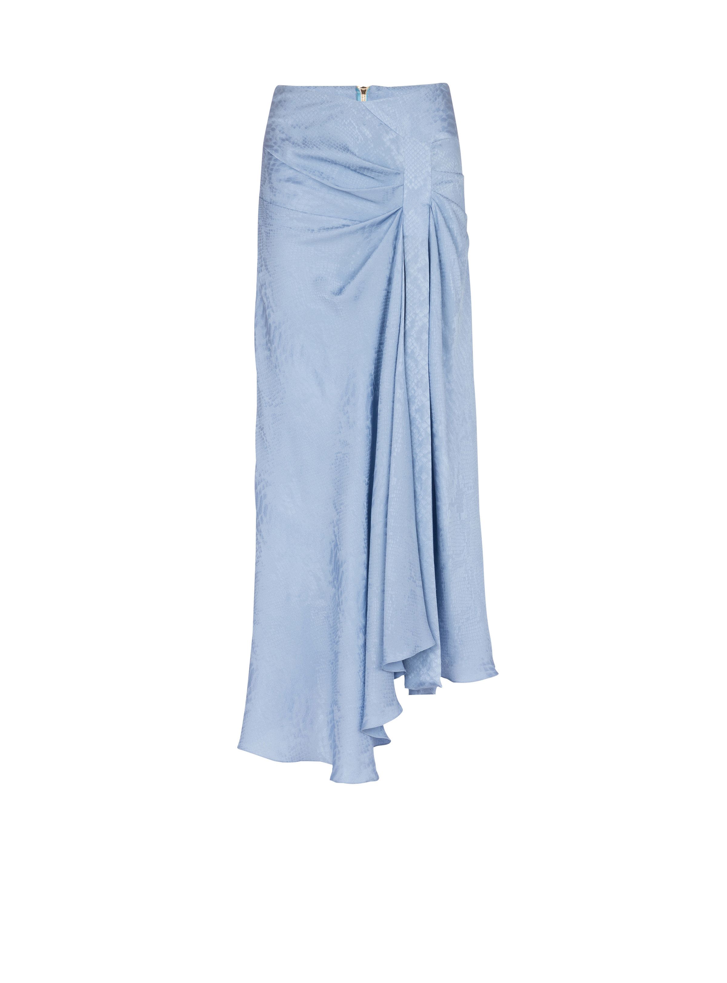 Balmain o1y0625 Maxi Skirt in Light Blue Size 27" / US 4 / IT 40 - 1 Thumbnail