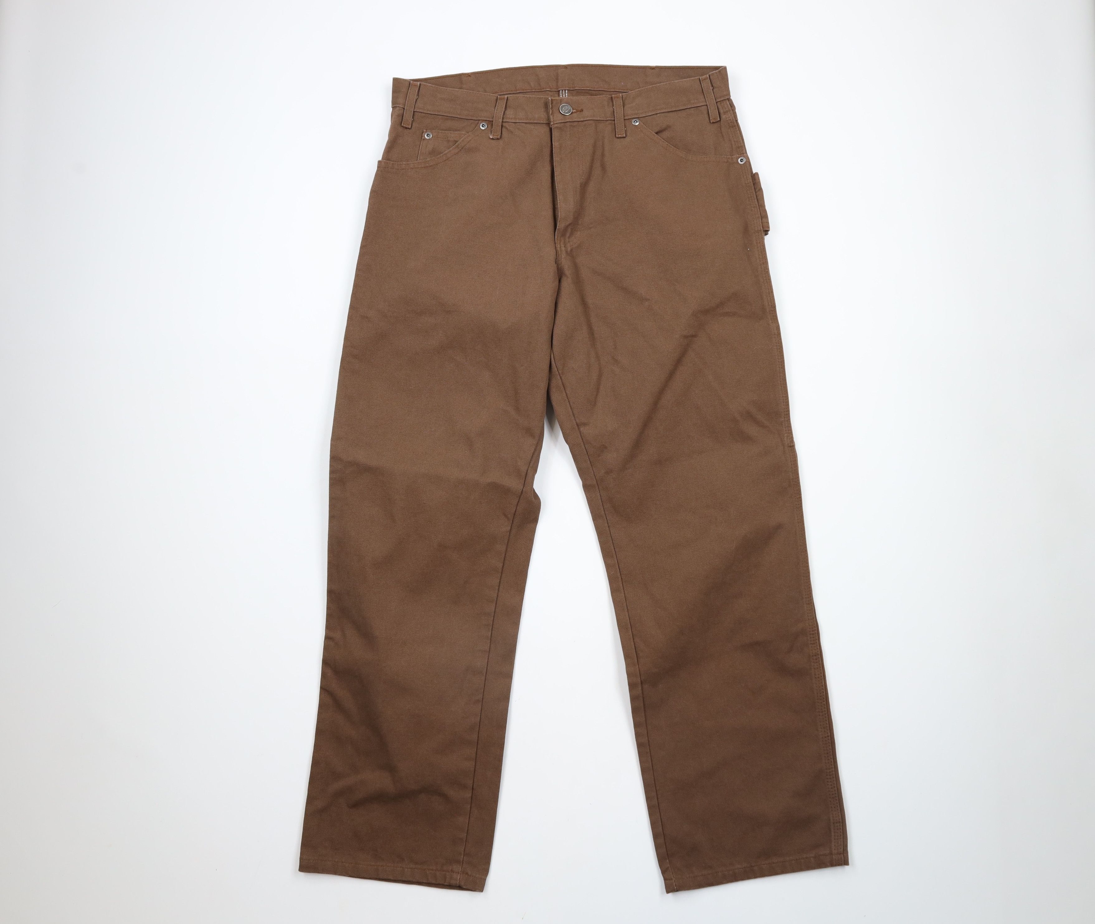 Dickies × Vintage Vintage Dickies Out Wide Leg Canvas Dungaree Pants Brown Size US 34 / EU 50 - 1 Thumbnail