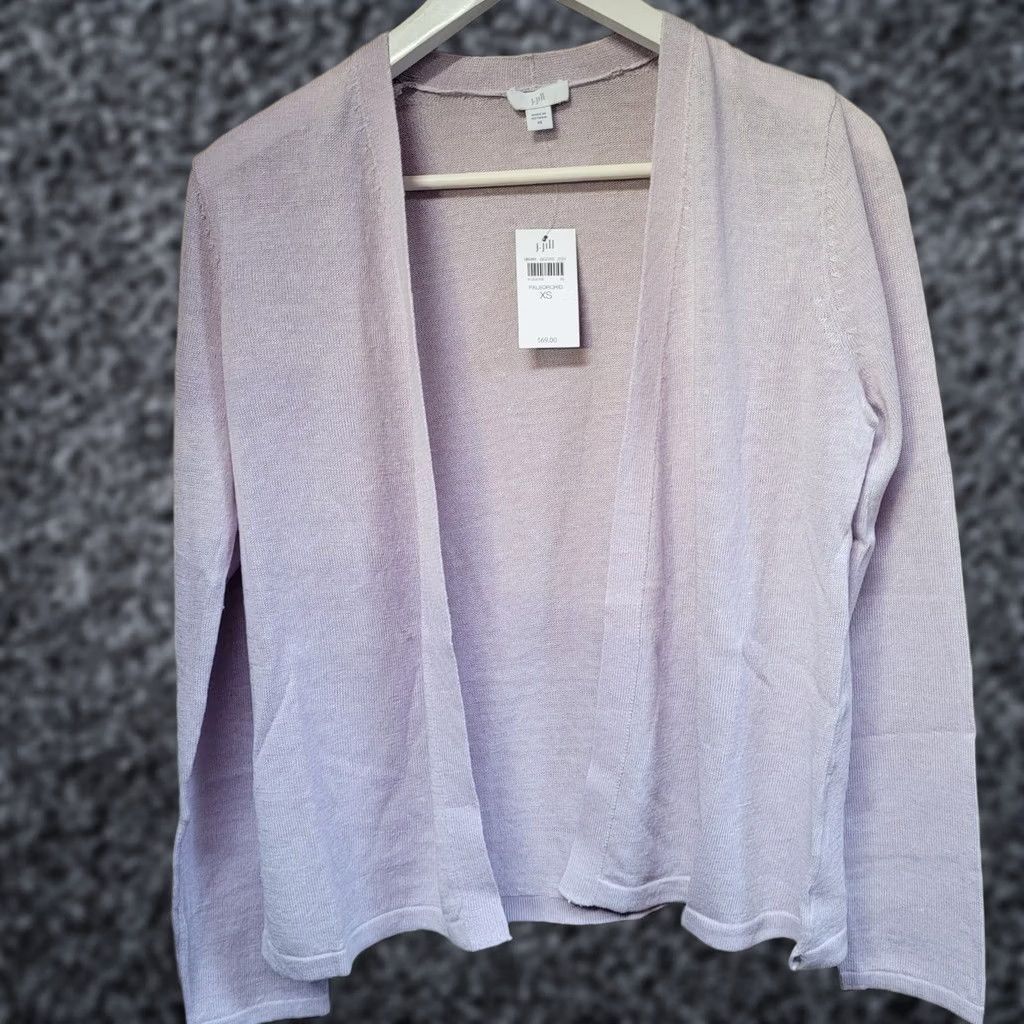 J. Jill J.Jill Womens Sweater Cardigan XS Lavender Linen Blend Open-Front Knit Casual Classic Autumn Size XS / US 0-2 / IT 36-38 - 1 Thumbnail