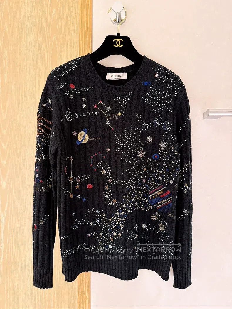 Valentino Starry sky embroidered beaded sweater