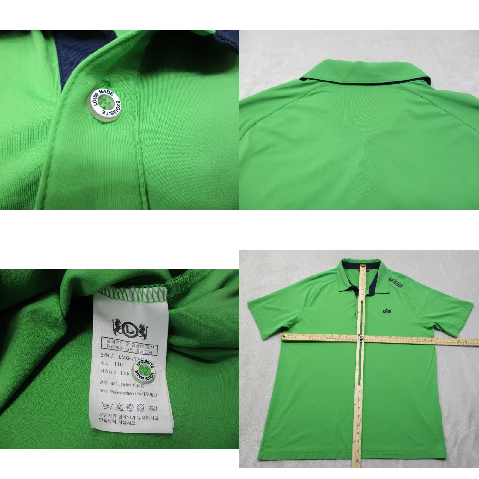 Vintage Louis Made 110 Golf Polo Shirt Mens Large Green Short Sleeve Tennis Rugby Size US L / EU 52-54 / 3 - 8 Thumbnail