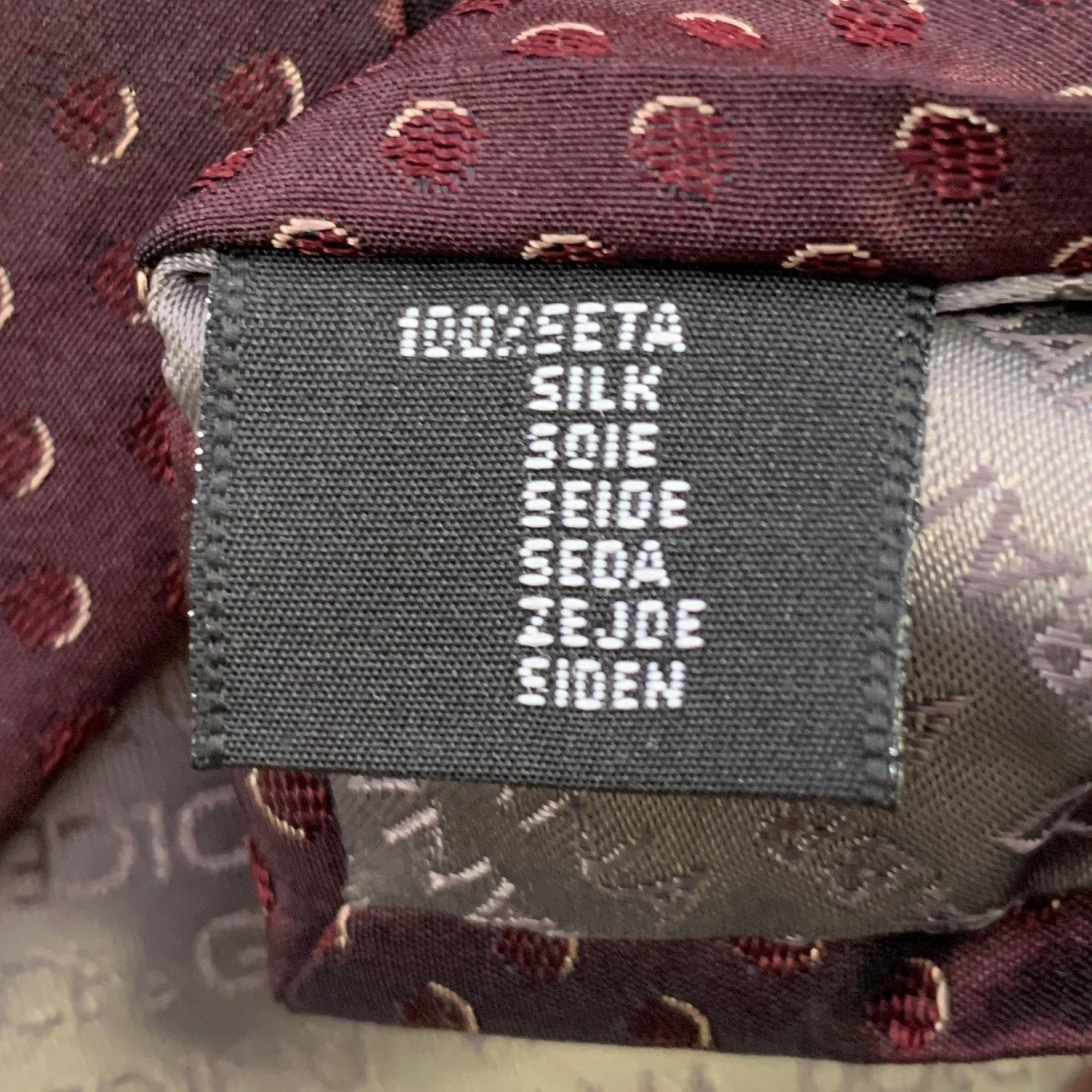 Dolce & Gabbana DOLCE & GABBANA Burgundy Gold Polka Dot Silk Jacquard Tie Size ONE SIZE - 3 Thumbnail