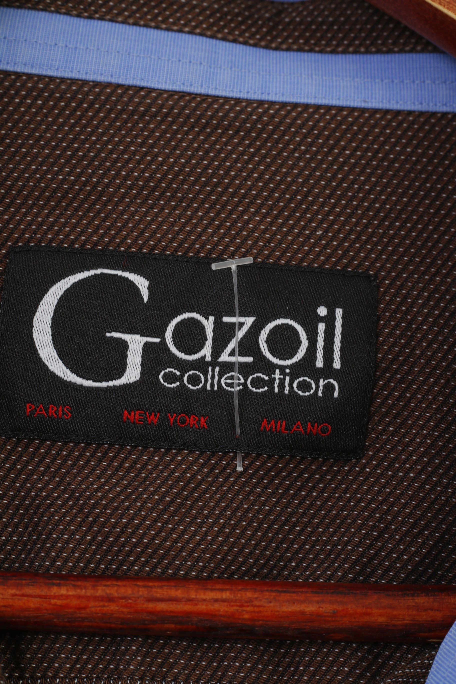 Vintage Gazoil Collection Men L Casual Shirt Brown Checkered 11014 Size US L / EU 52-54 / 3 - 4 Thumbnail