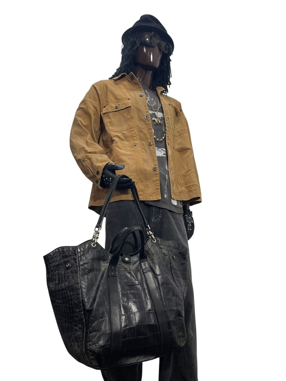 Genuine Leather Crocodile Embossed Daniel & Bob Leather Shoulder Bag 1🟩2 Size ONE SIZE - 5 Thumbnail