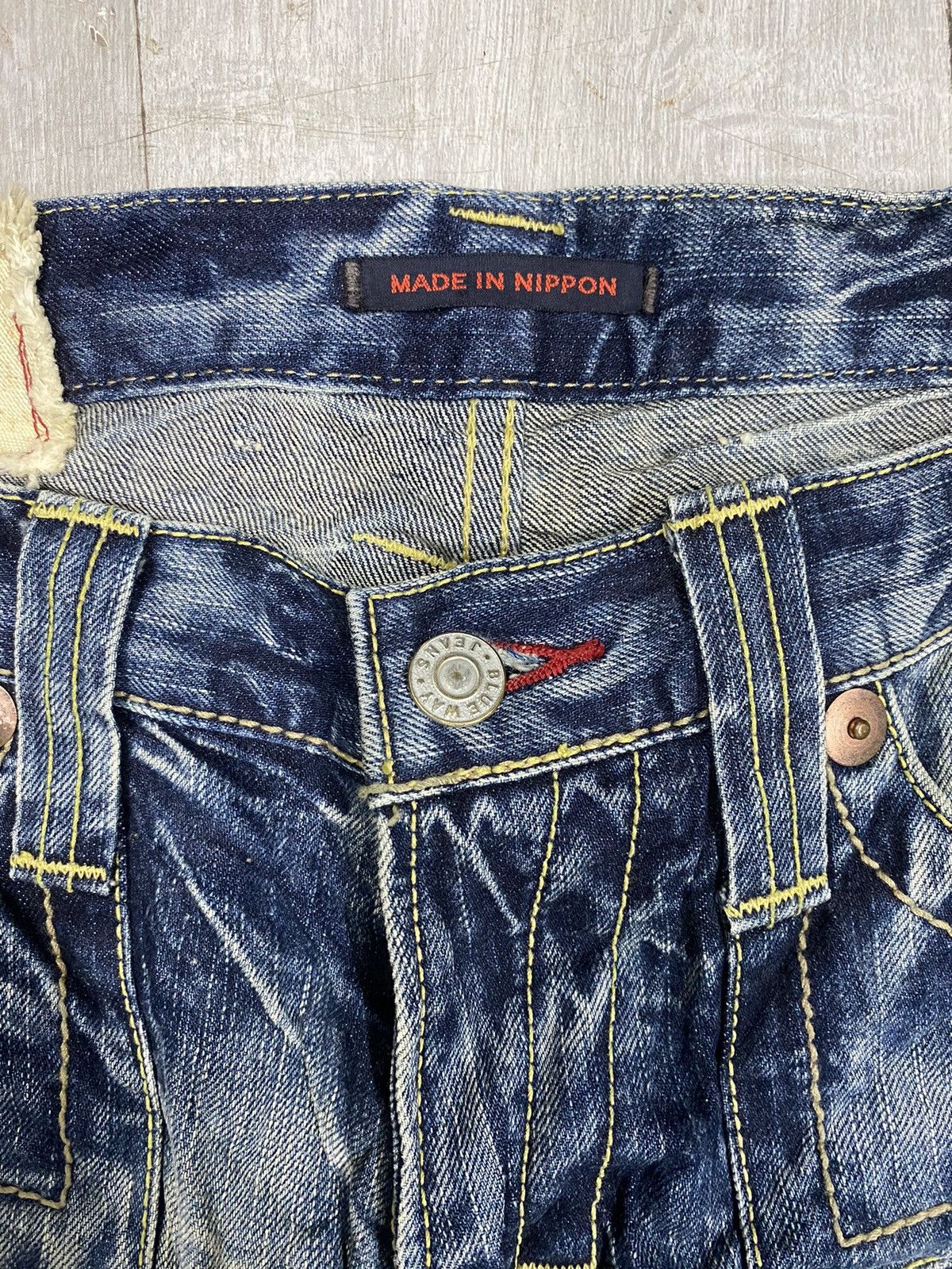Japanese Brand Blue Way Made In Nippon Flare Denim Faded Pant Size US 32 / EU 48 - 4 Thumbnail