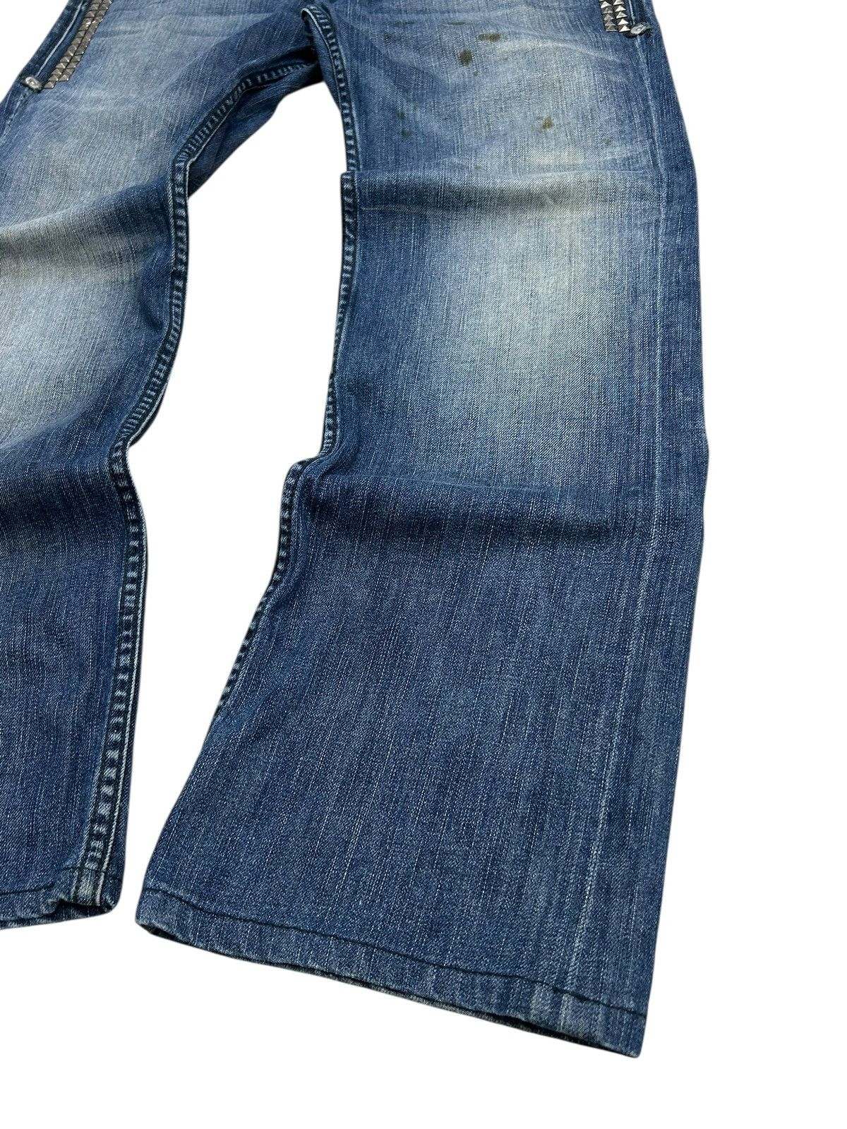 20471120 × GOSTAR DE FUGA × Japanese Brand Antik Heritage Denim Baggy Style Studded Mud Washed Distress Size US 34 / EU 50 - 6 Thumbnail
