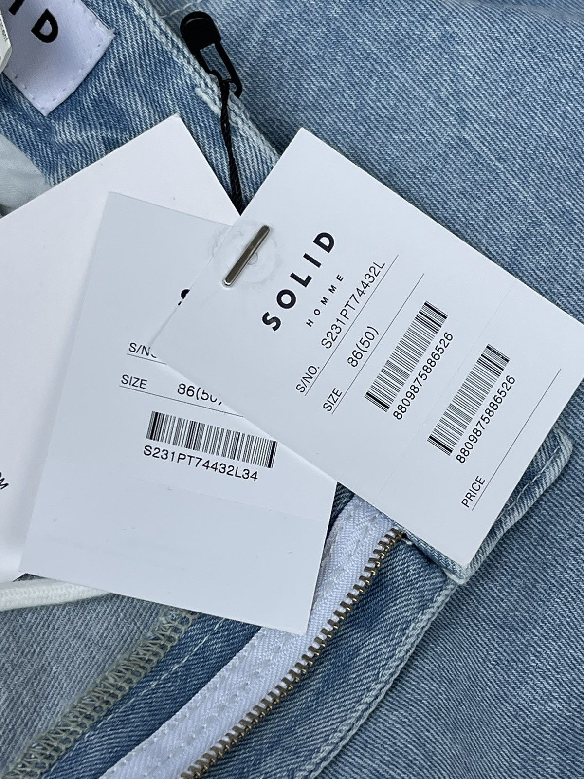 Solid Homme × Wooyoungmi !DS! SS23 Solid Homme Washed Indigo Denim Pants Size US 34 / EU 50 - 21 Thumbnail