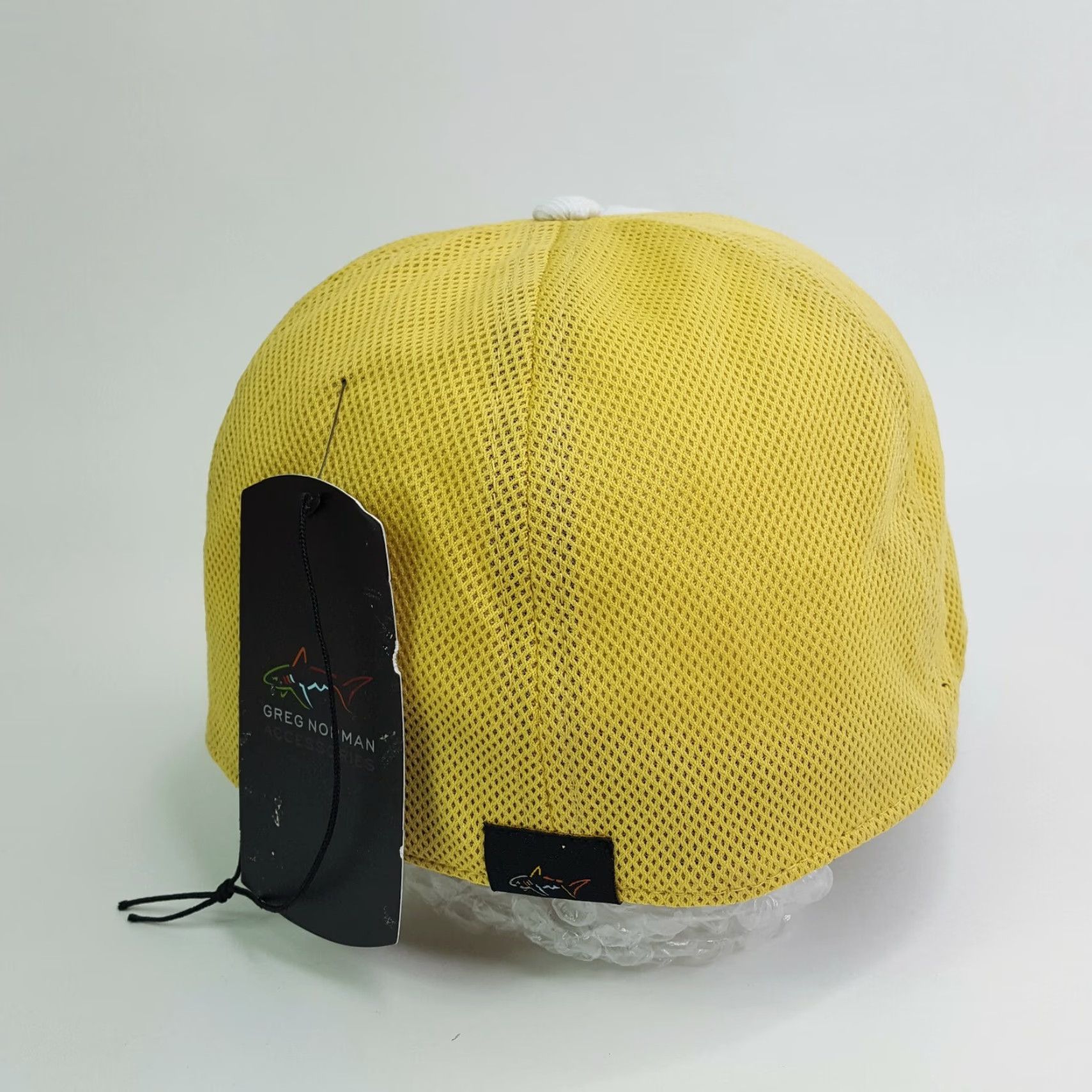 Vintage VINTAGE Greg Norman Golf Stretch One Size Hat Shark Attack Baseball Cap VTG Yellow Mens Size ONE SIZE - 7 Thumbnail